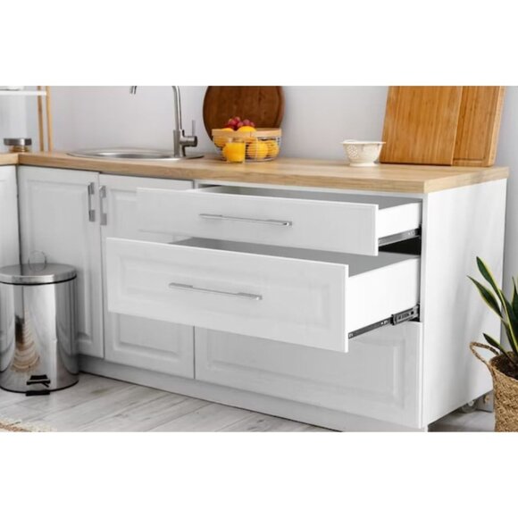 Richelieu 18" Full Extension Drawer Slides 2-Pack 100lb Side Mount Silver - Picture 8 of 9